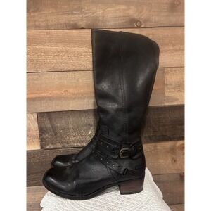 Womens 12 UGG Esplanade Black Zip Studded Leather Tall Rider Knee Boot 1004169